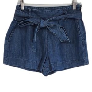 Draper James Cotton Belted Medium Wash Chambray Denim Jean Shorts 2 X-Small NWT